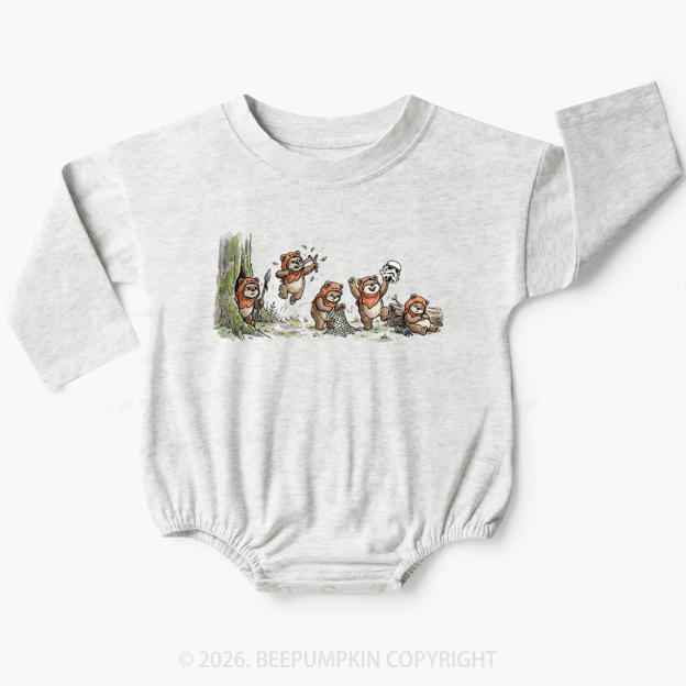 Vintage Galaxy Cute Bear Baby Bubble Romper