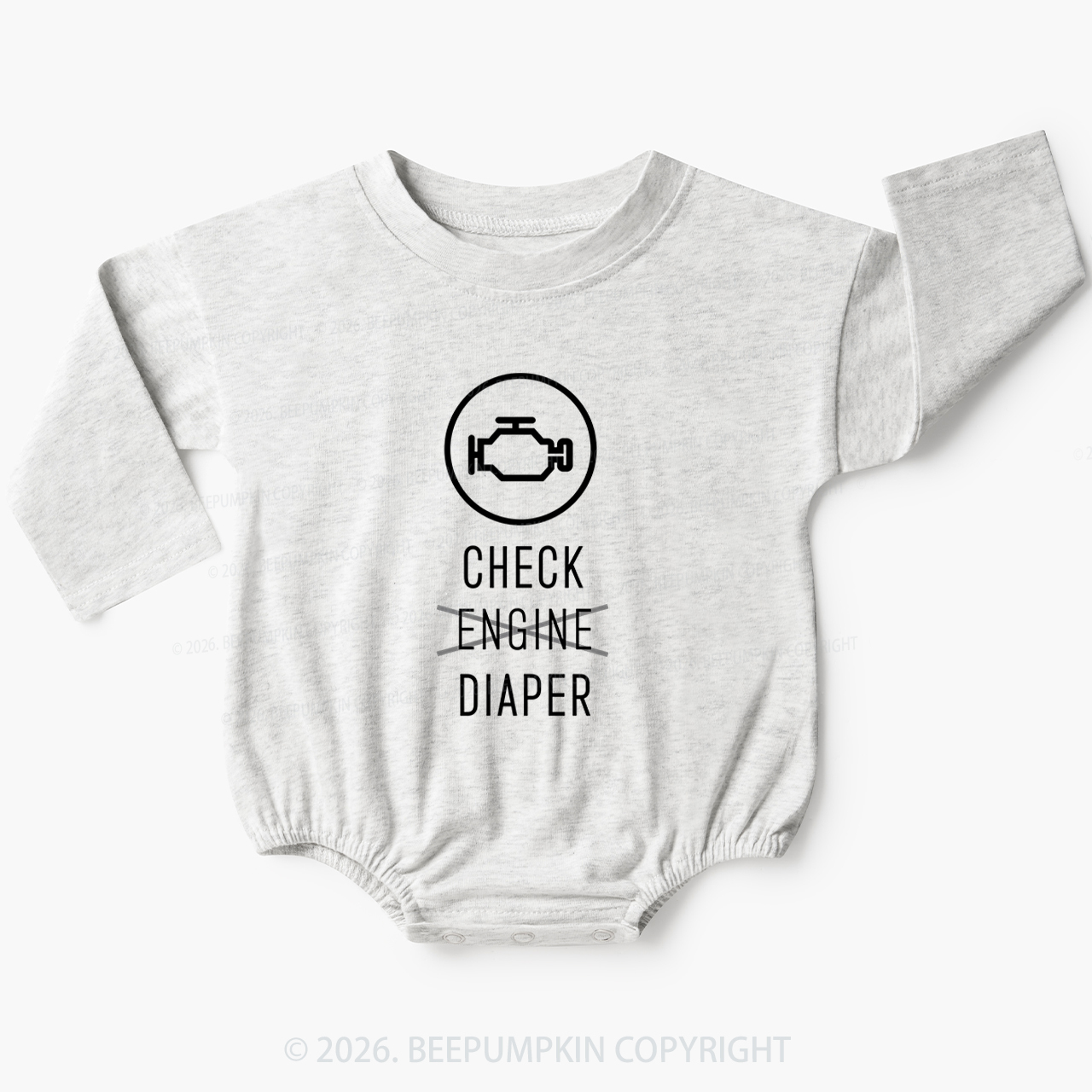 Check Engine Diaper Baby Bubble Romper