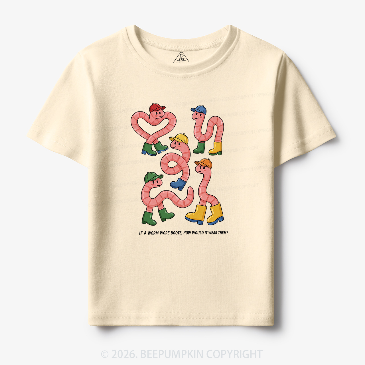 Funny Retro Worm Boots Toddler&Kid's Tees