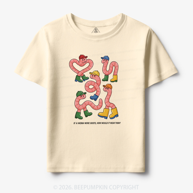 Funny Retro Worm Boots Toddler&Kid's Tees