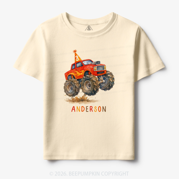 Personalized Monster Truck Birthday Toddler&Kid's Tees