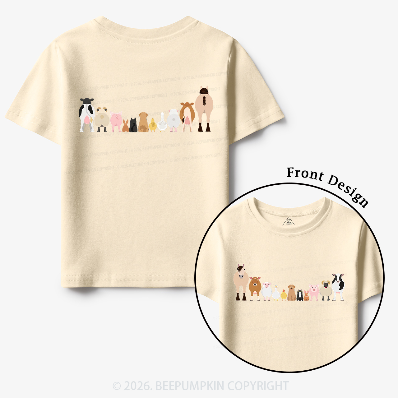 Cute Farm Animals Toddler&Kid's Tees