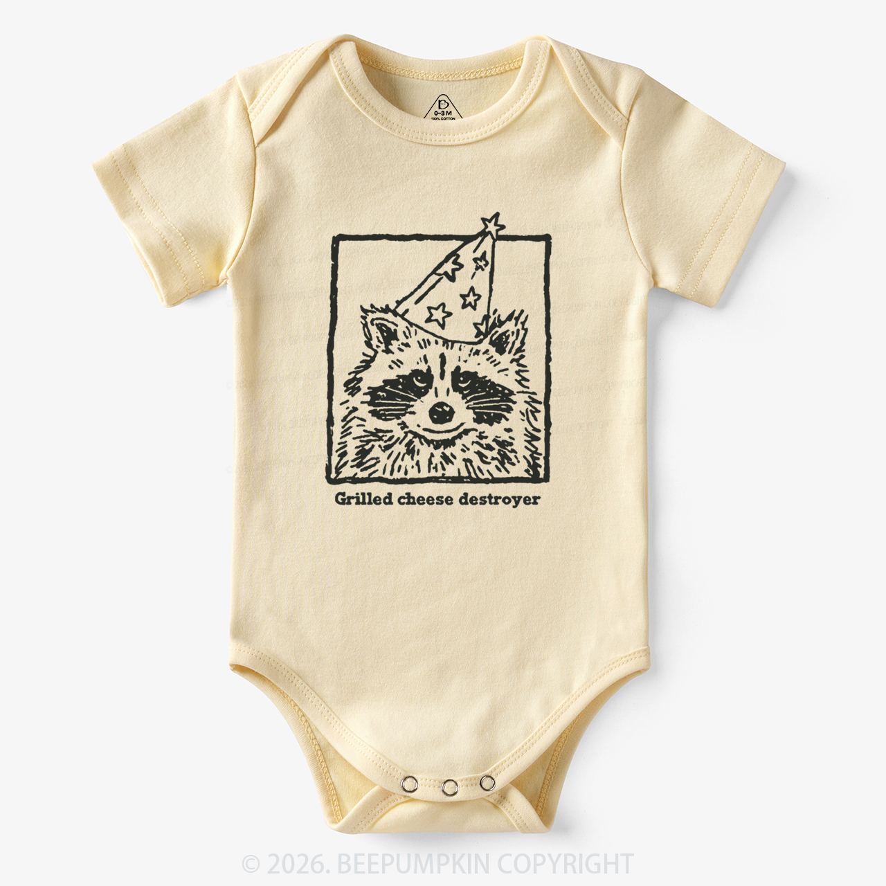 Vintage Raccoon Funny Grilled Cheese Destroyer Bodysuit