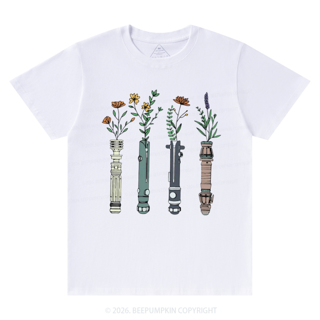 Floral Lightsaber Galaxy T-Shirts