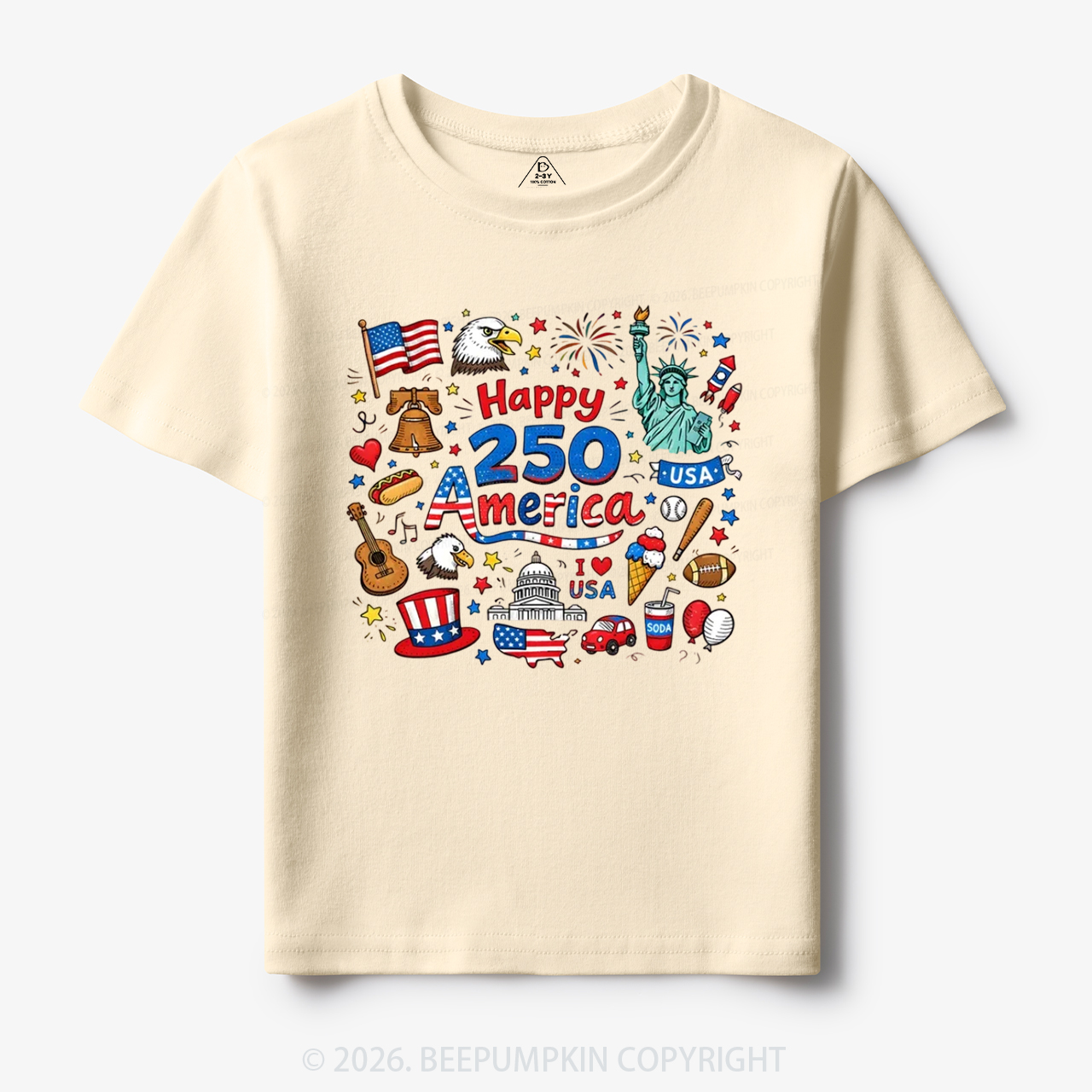 Happy 250 America Toddler&Kid's Tees