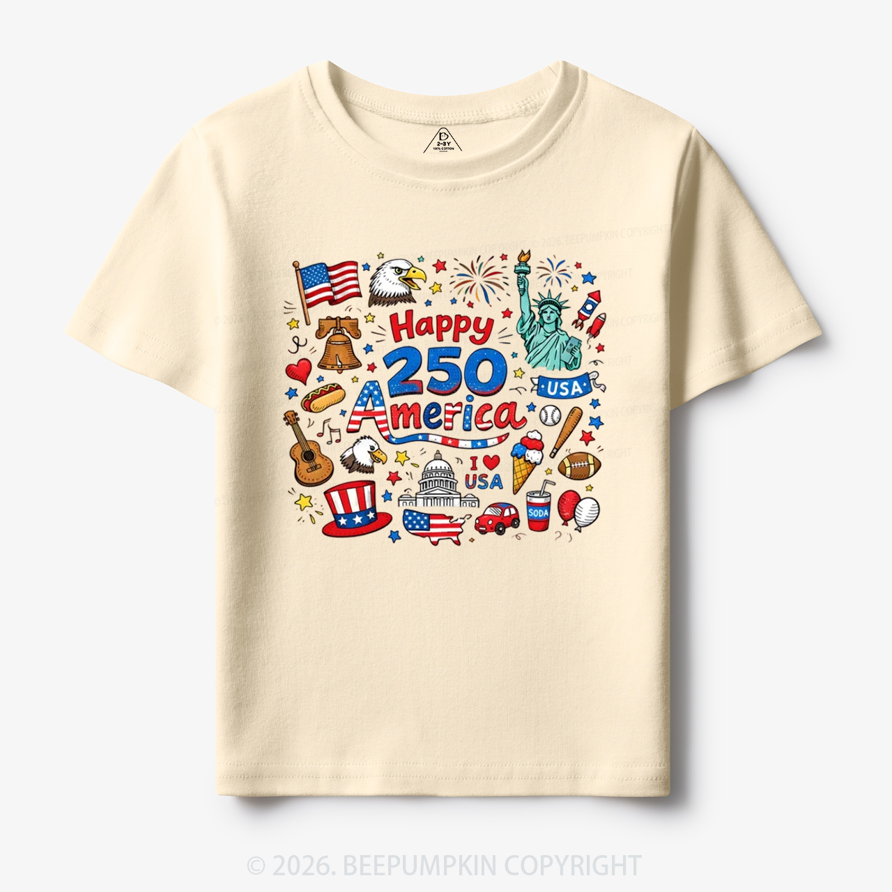 Happy 250 America Toddler&Kid's Tees