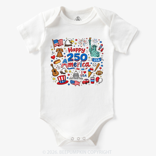 Happy 250 America Bodysuit