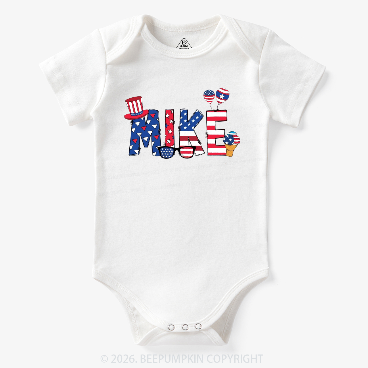 Personalized 4th Of July USA Patriotic Bodysuit