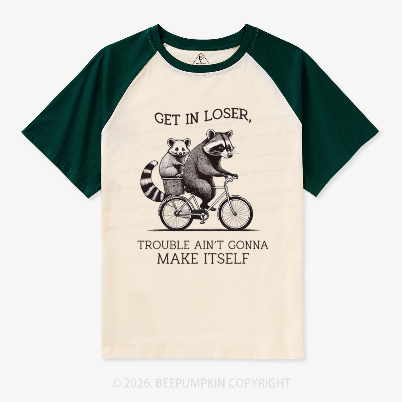 Get In Loser Retro Adult Retro Raglan T-shirt