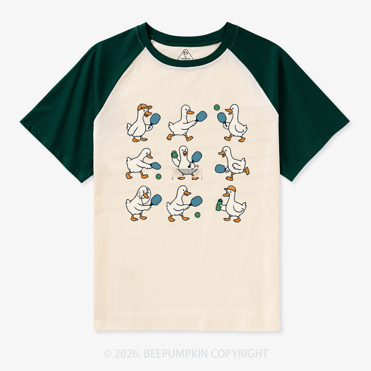 Funny Goose Pickleball Retro Raglan T-shirt
