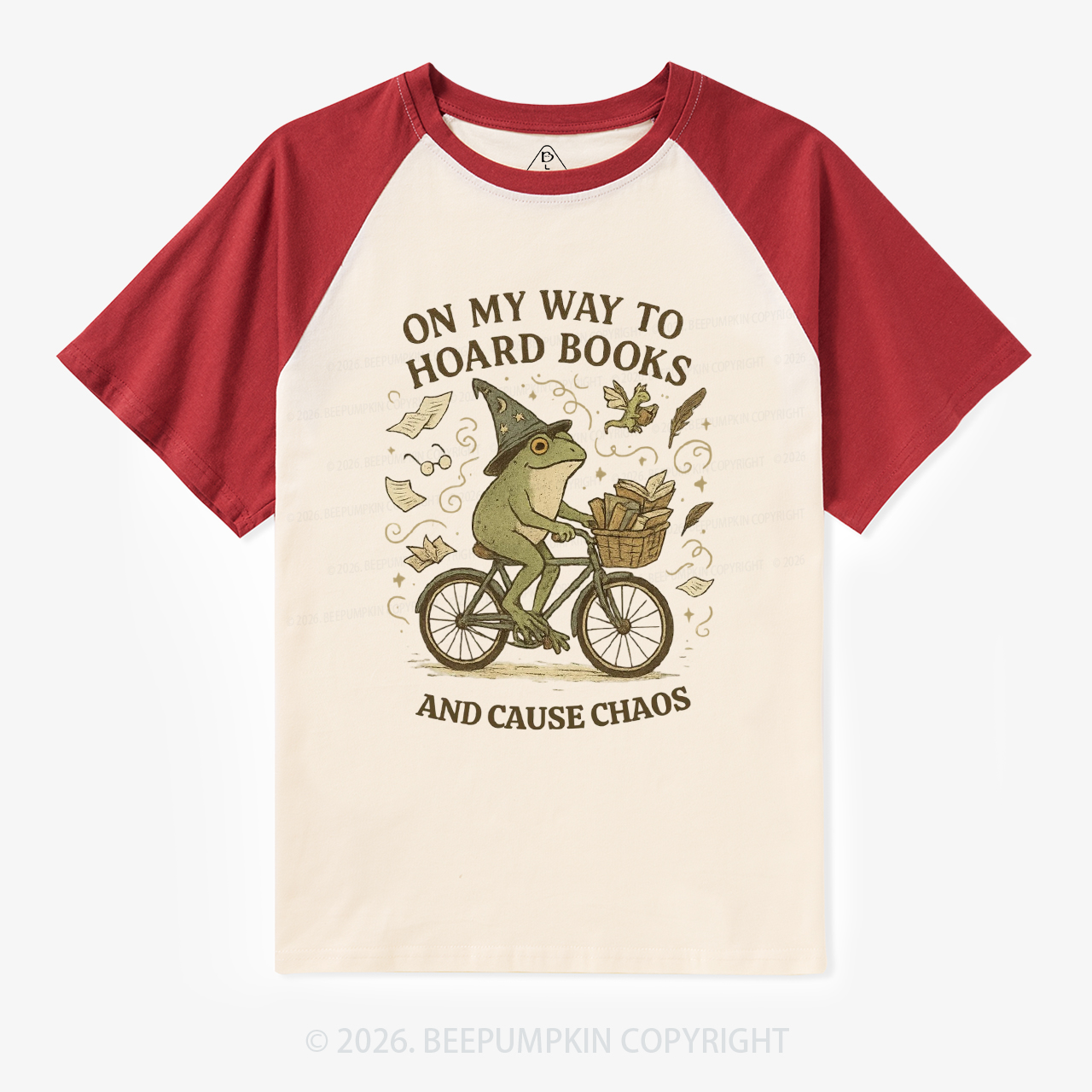 On My Way To Hoard Books And Cause Chaos Retro Raglan T-shirt