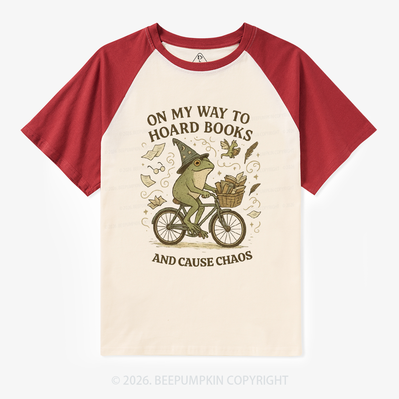 On My Way To Hoard Books And Cause Chaos Retro Raglan T-shirt