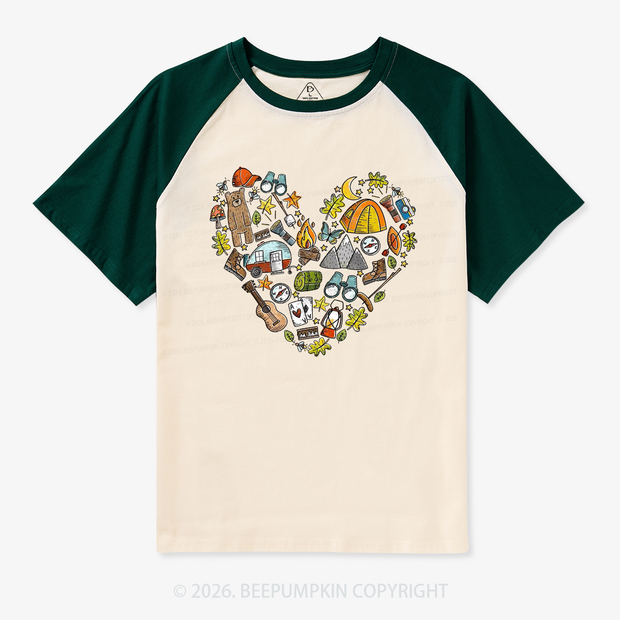 Love Camping Retro Raglan T-shirt