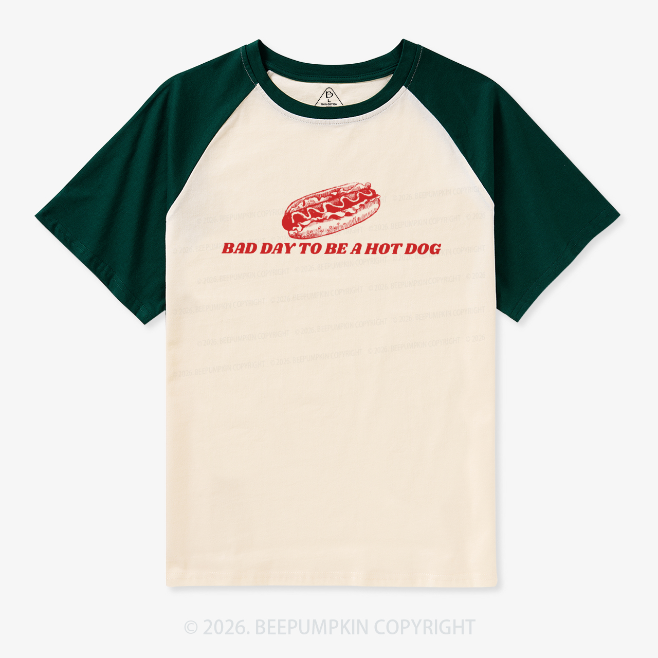 Bad Day To Be A Hot Dog Retro Raglan T-shirt