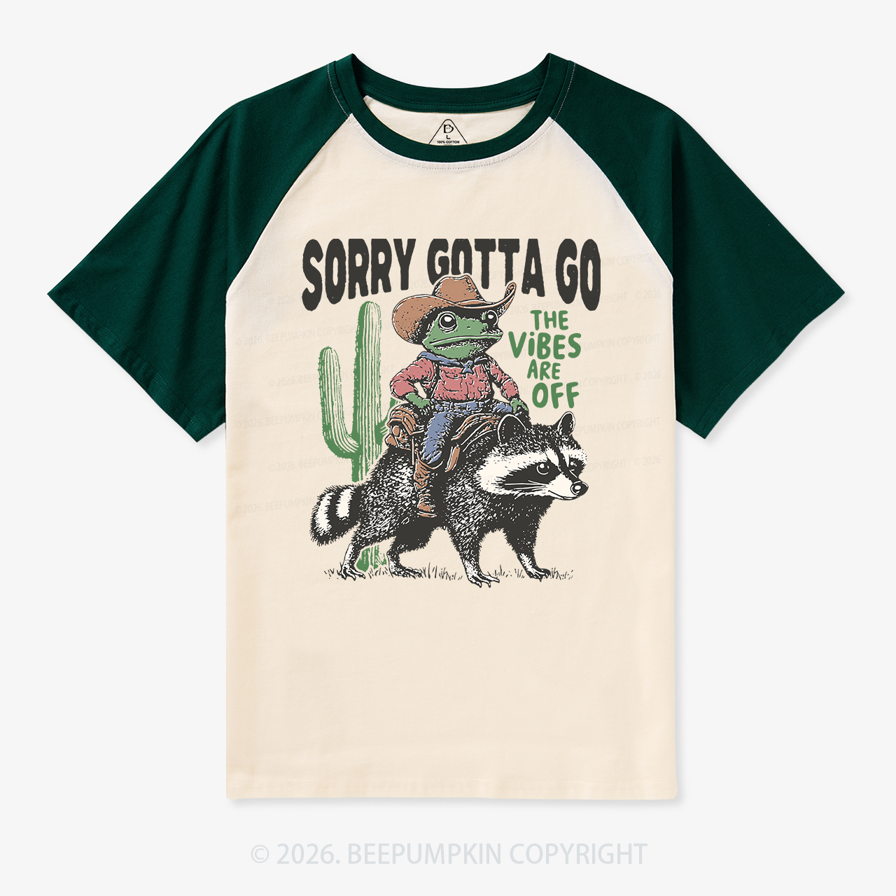 Sorry Gotta Go Vibes Are Off Vintage Frog Raglan T-shirt