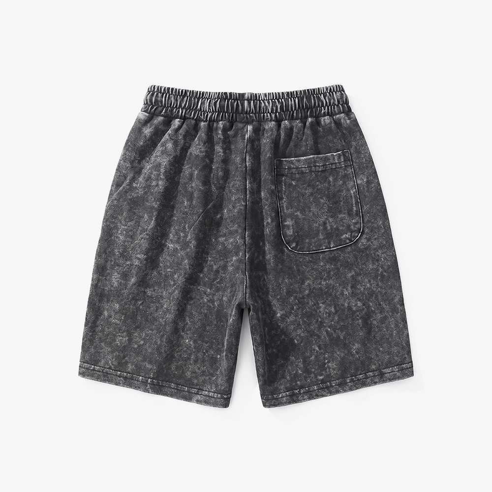 Black Toddler&Kid's Washed Shorts