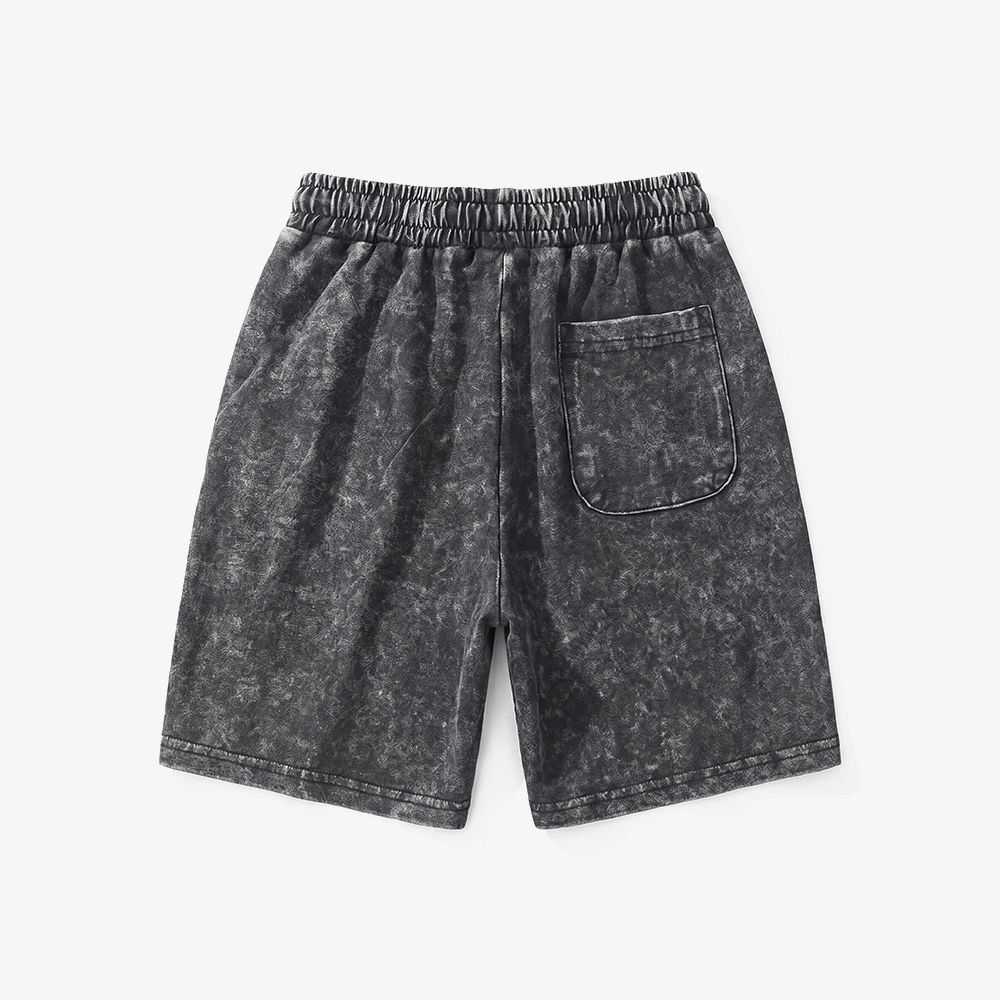 Black Toddler&Kid's Washed Shorts