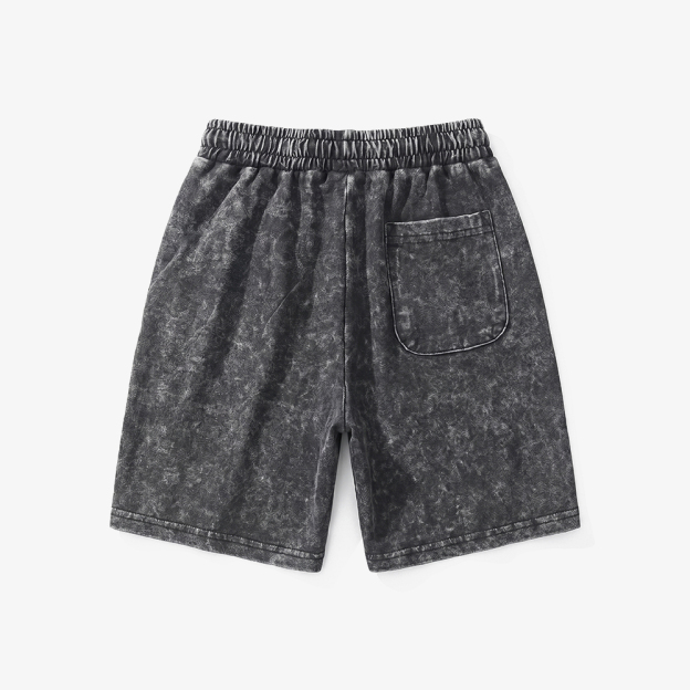 Black Toddler&Kid's Washed Shorts