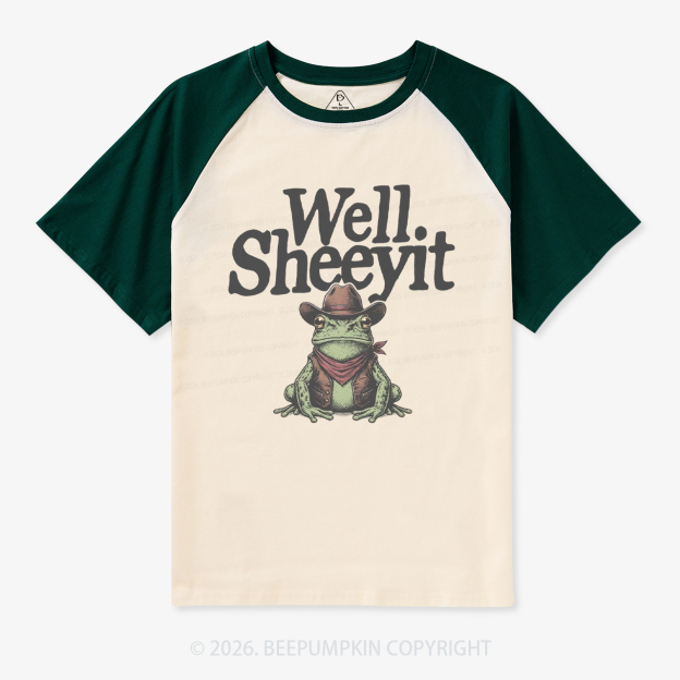Well Sheeyit Country Frog Vintage Raglan T-shirt