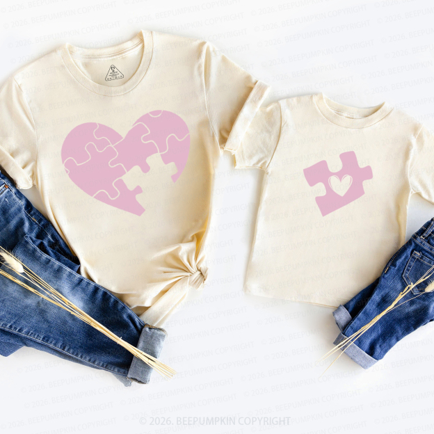 Heart Puzzle You Complete Me Mom&Me Matching T-Shirts