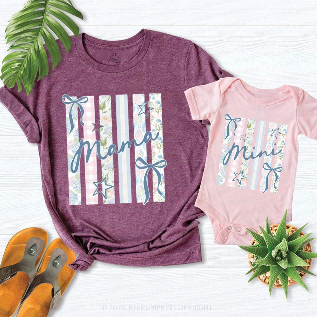 Coquette Preppy Mother's Day Mom&Me Matching T-Shirts