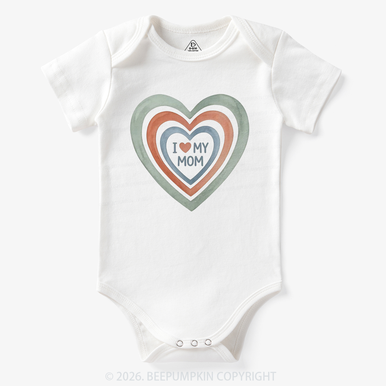I Love My Mom Cute Mother's Day Bodysuit