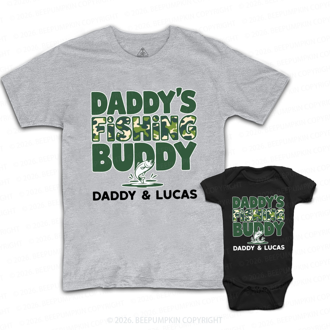 Personalized Fishing Buddies Dad&Me Matching Shirts