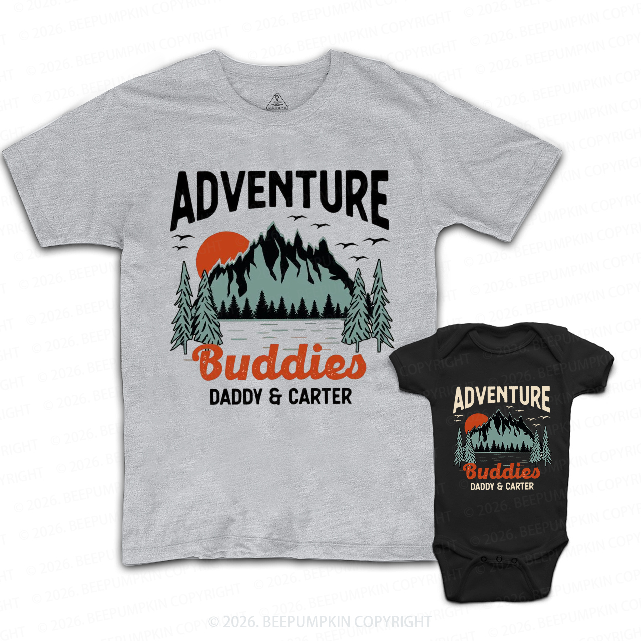 Personalized Adventure Buddies Dad&Me Matching Shirts
