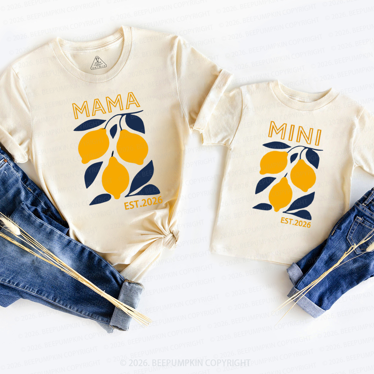 Lemon Mama and Mini Mom&Me Matching T-Shirts