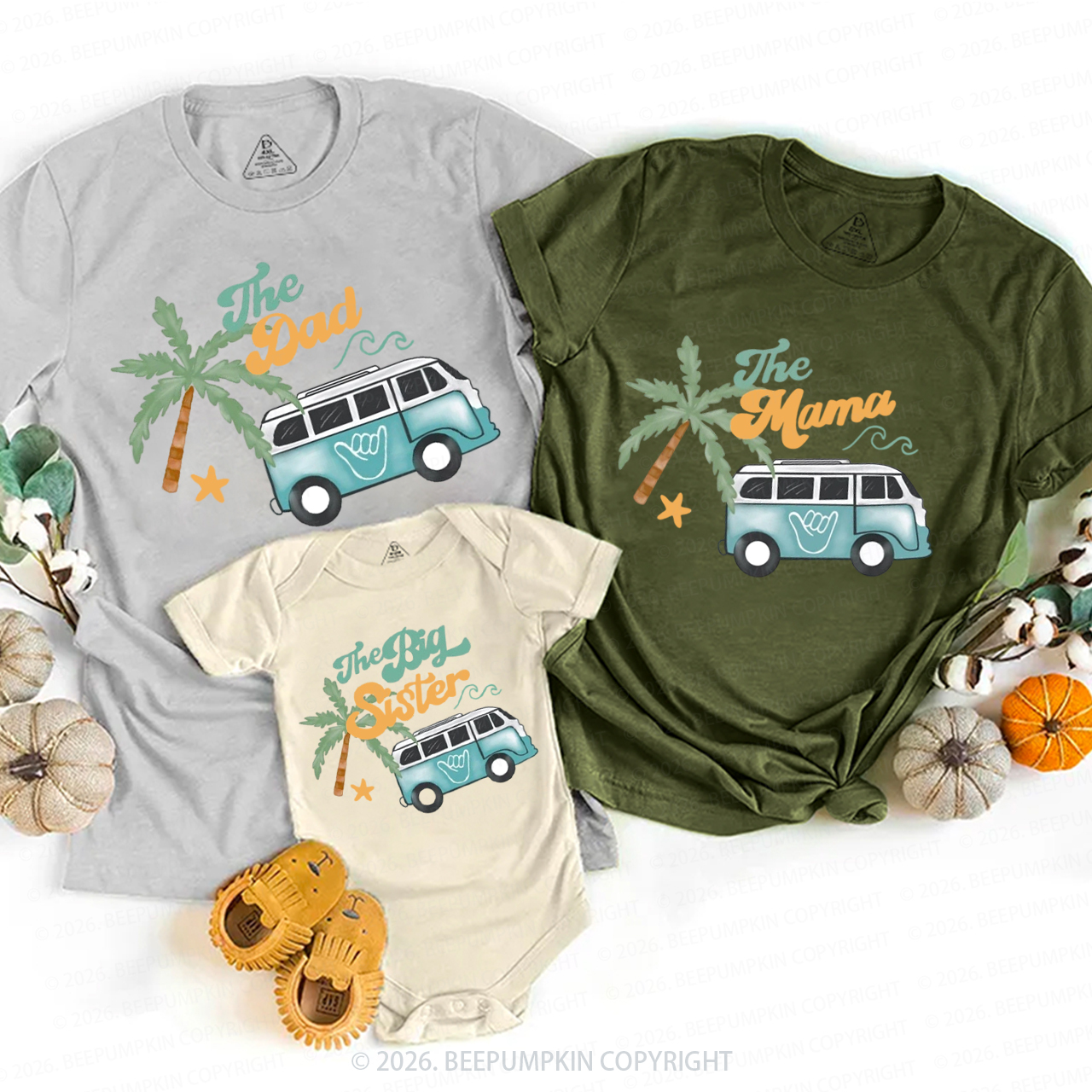 Surfing Beach Wave Family Matching T-Shirts