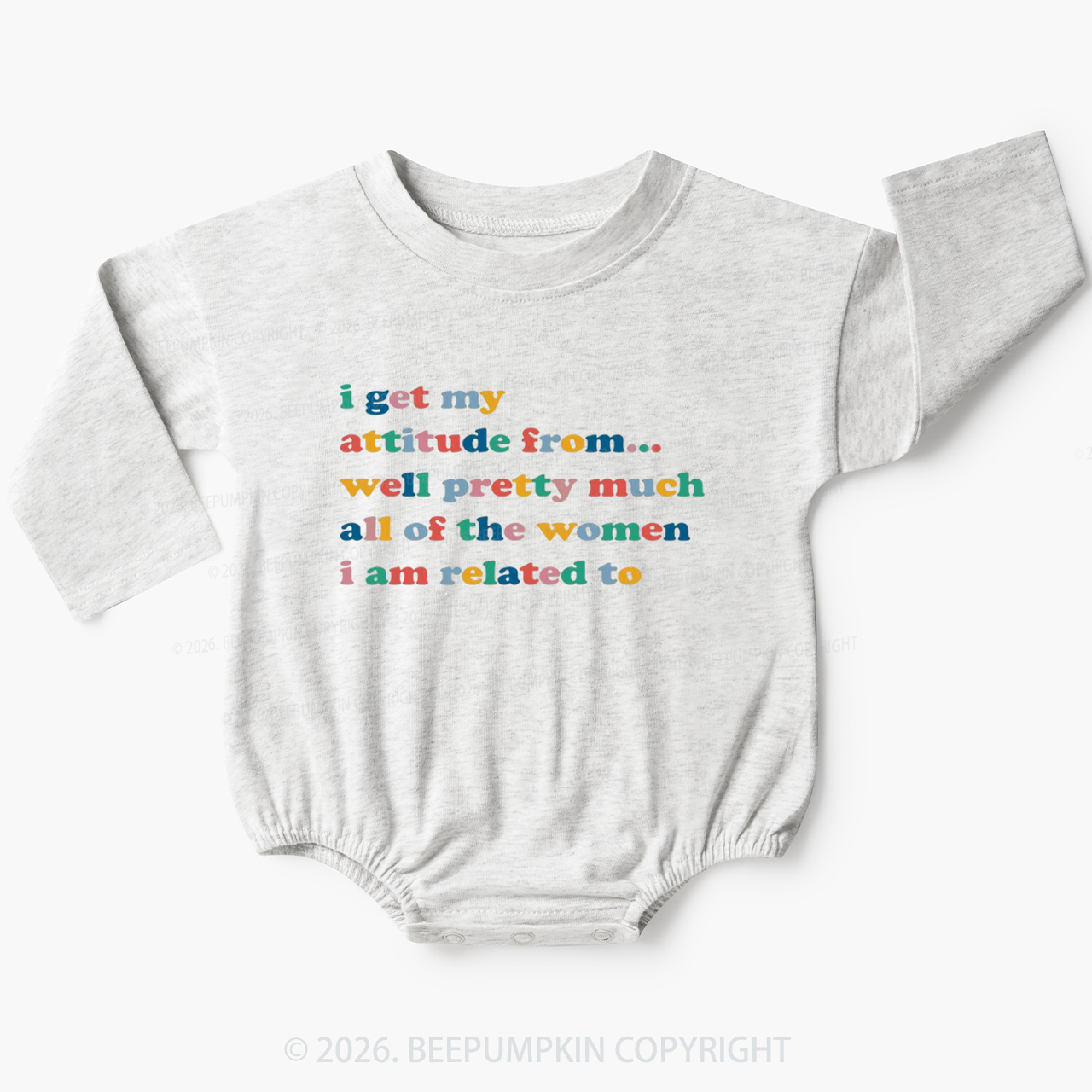 I Get My Attitued From Feminist Baby Bubble Romper