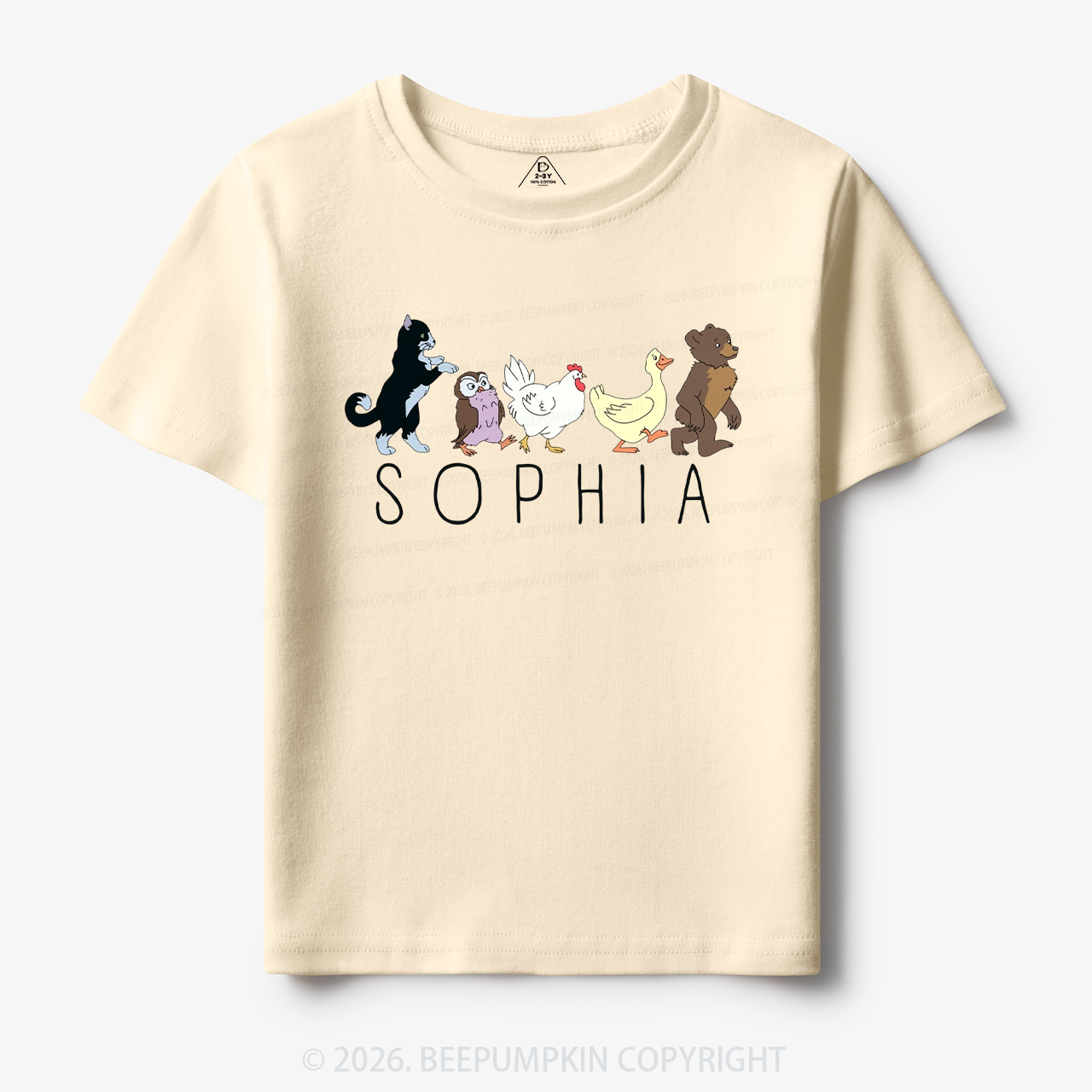 Personalized Cute Animal Friends Toddler&Kid's Tees