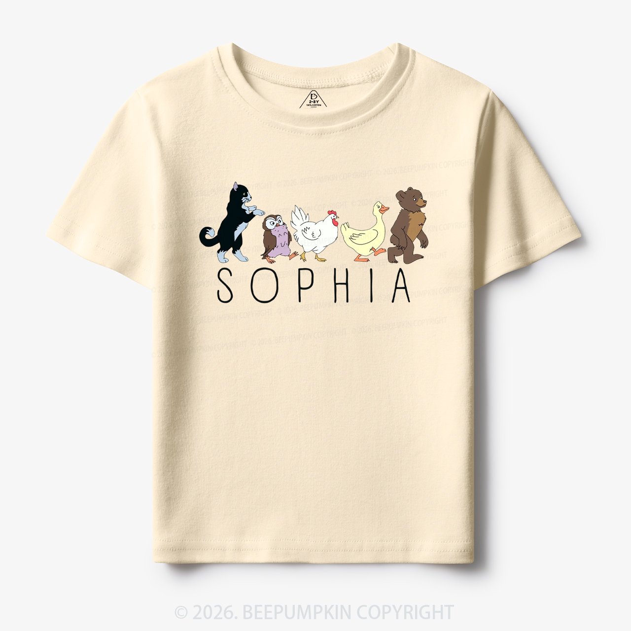 Personalized Cute Animal Friends Toddler&Kid's Tees