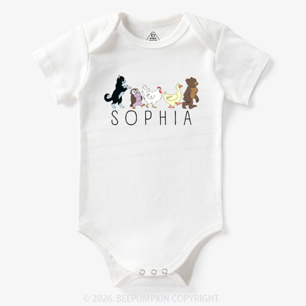 Personalized Cute Animal Friends Bodysuit