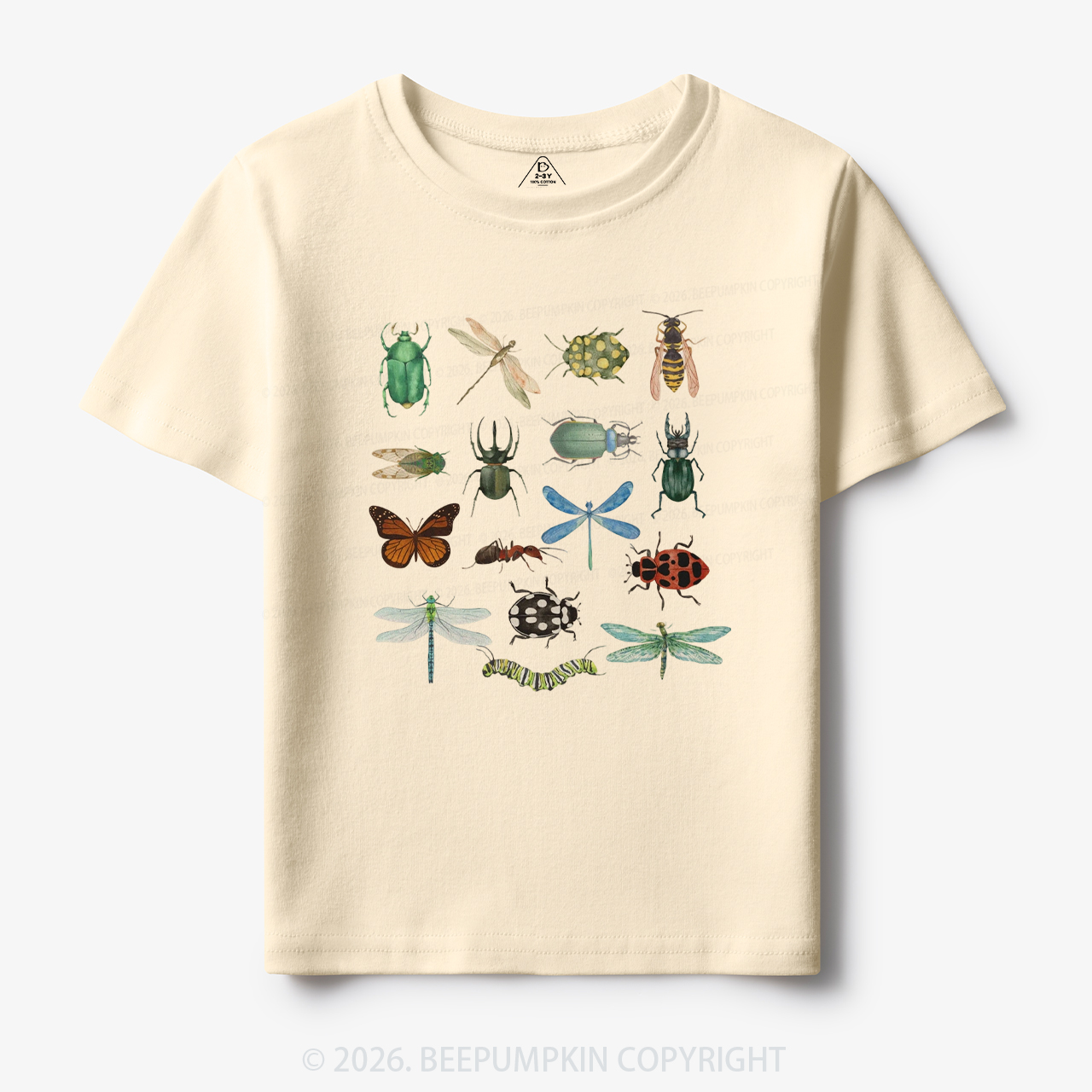 Retro Bugs Boho Natural Toddler&Kid's Tees