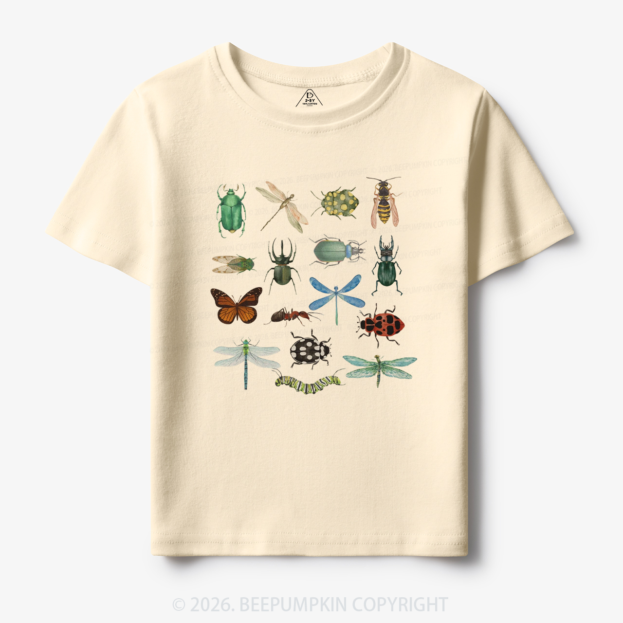 Retro Bugs Boho Natural Toddler&Kid's Tees