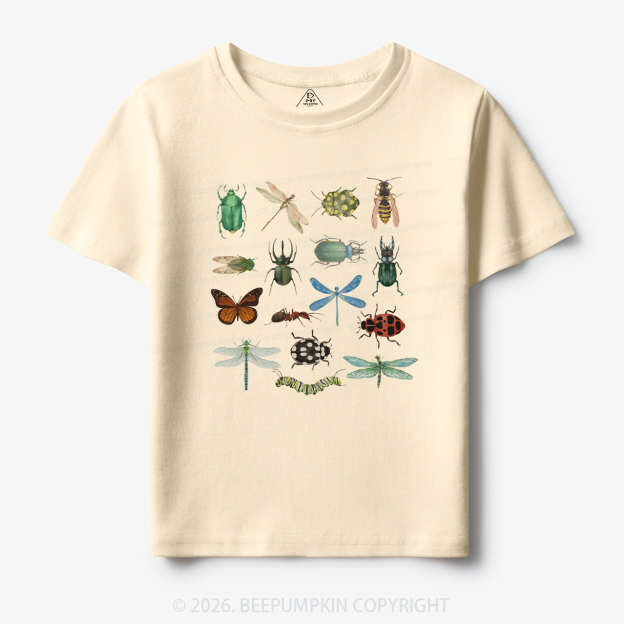 Retro Bugs Boho Natural Toddler&Kid's Tees