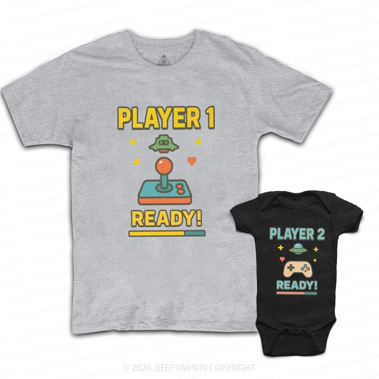 Player 1 & 2 Ready Dad&Me Matching Shirts