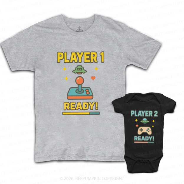 Player 1 & 2 Ready Dad&Me Matching Shirts
