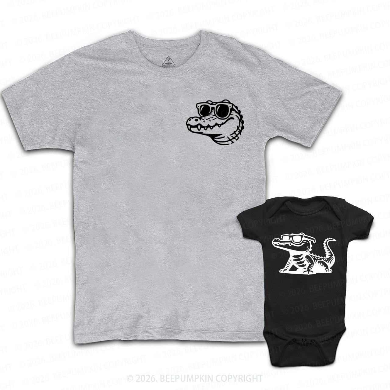 Father & Baby Alligator Dad&Me Matching Shirts