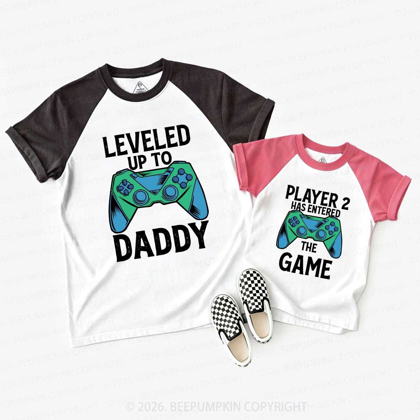 Leveled Up Dad&Me Matching Raglan T-shirts
