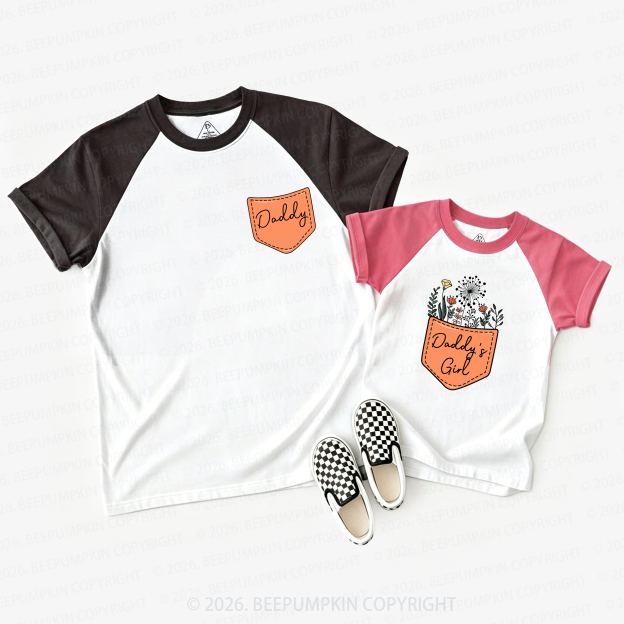 Daddy & Daddy's Girl Flowers Dad&Me Matching Raglan T-shirts