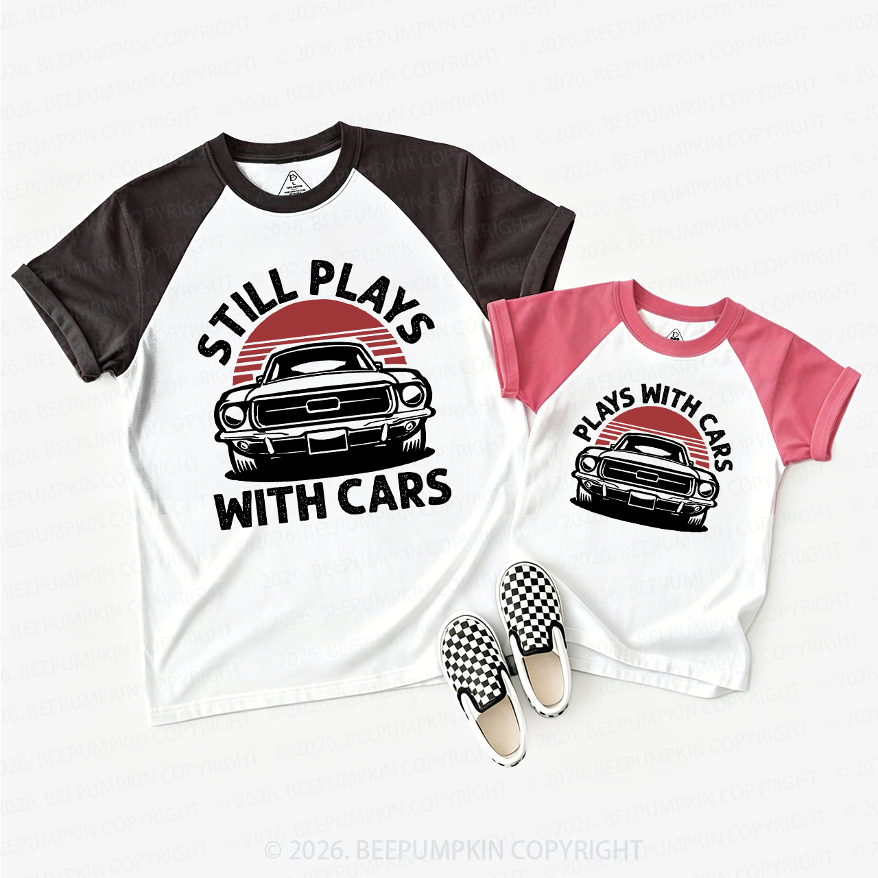 Still Plays With Cars Dad&Me Dad&Me Matching Raglan T-shirts