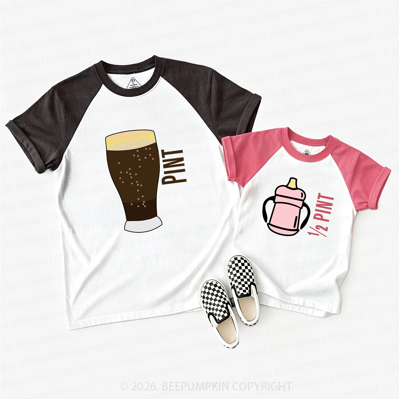 Pint Half Pint Dad&Me Matching Raglan T-shirts