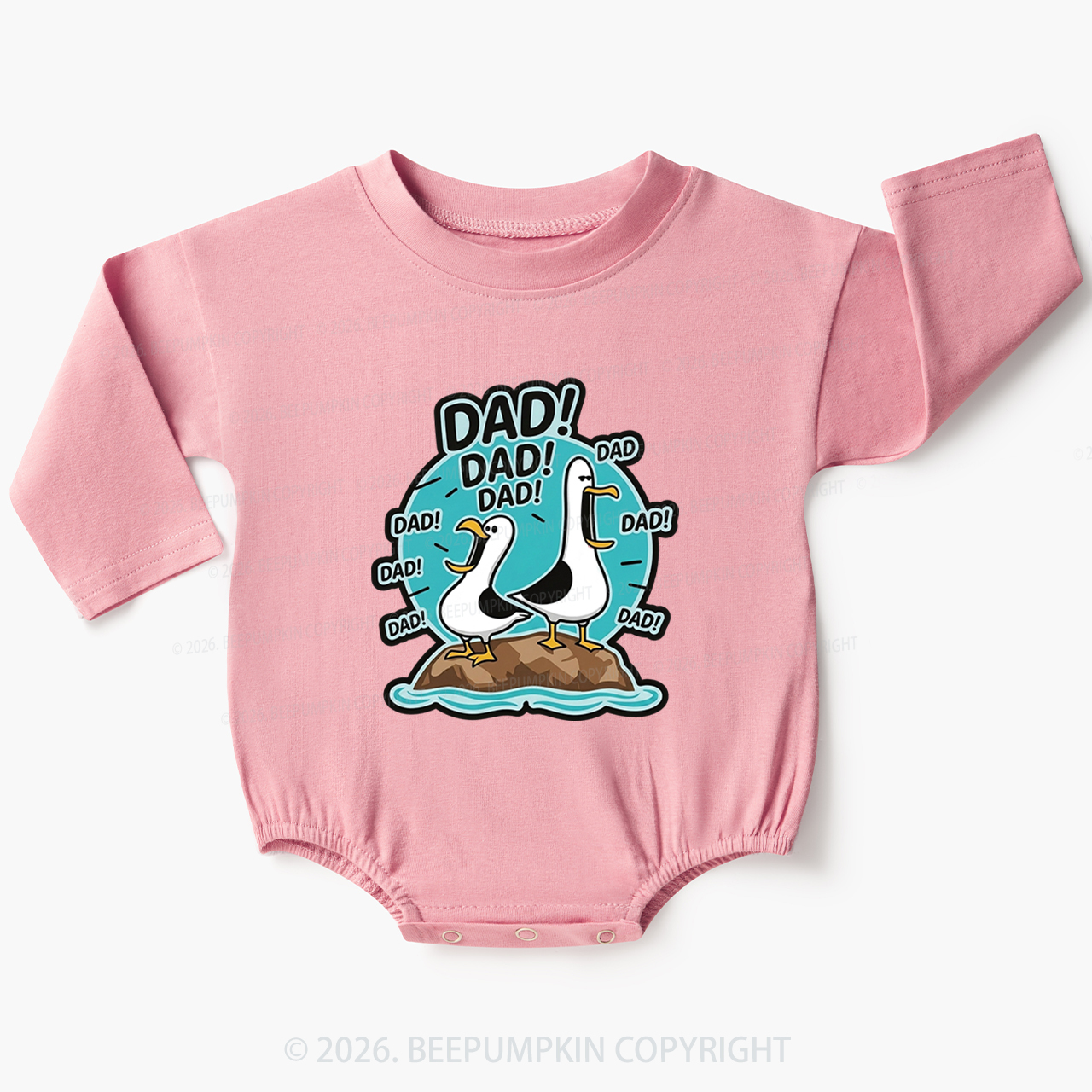 Funny Seagull DAD Baby Bubble Romper