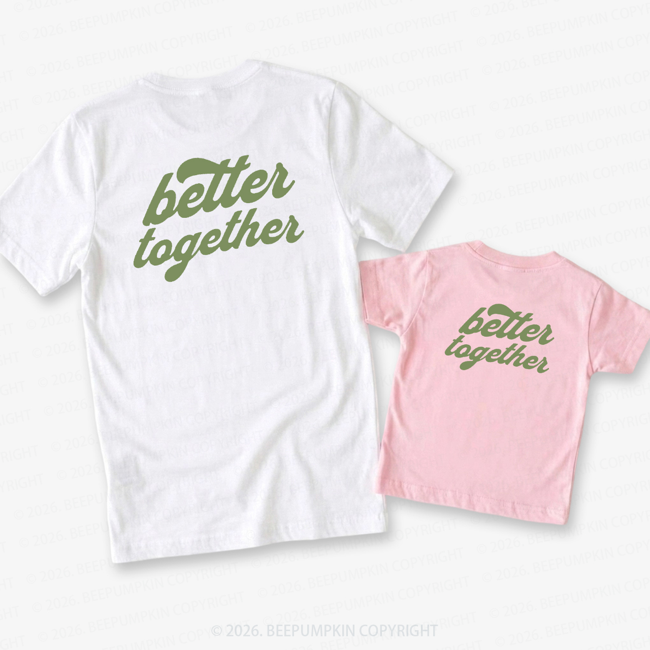 Retro Style Better Together Dad&Me Matching Shirts-Back Design