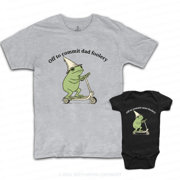 Foolery Mini Foolery Frog Scooter Dad&Me Matching Shirts