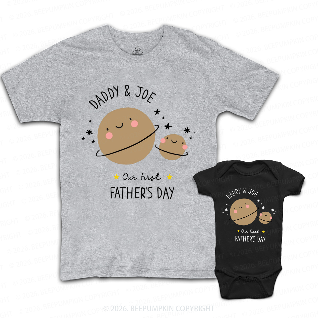 Personalized Cute Our First Father's Day Dad&Me Matching Shirts