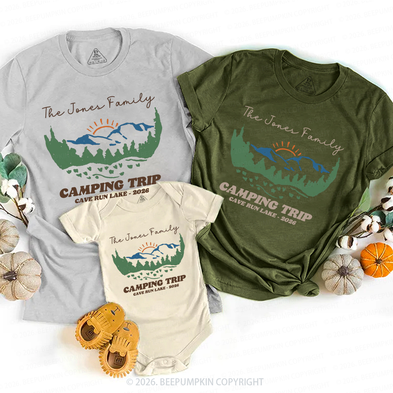 Personalized Family Camping Crew Family Matching T-Shirts