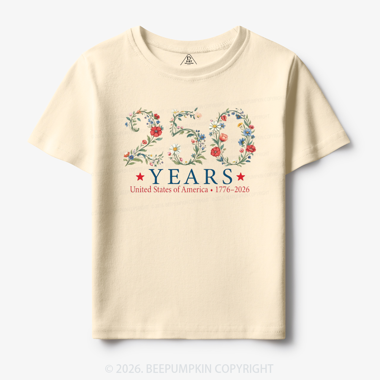 USA 250th Anniversary Floral Toddler&Kid's Tees